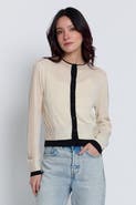 Central Park West Quinn Colorblocked Sheer Cardigan