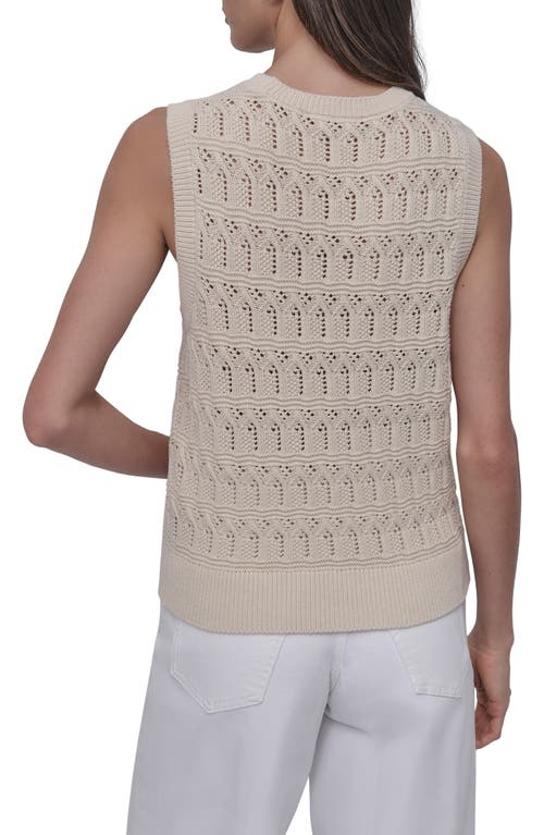 DKNY JEANS DKNY JEANS LACEY OPEN STITCH COTTON SLEEVELESS SWEATER