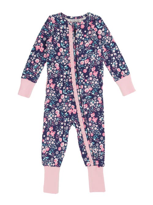 RUFFLEBUTTS RUFFLEBUTTS SOFTSNOOZE BABY GIRLS RUFFLE ONE PIECE CONVERTIBLE PAJAMAS