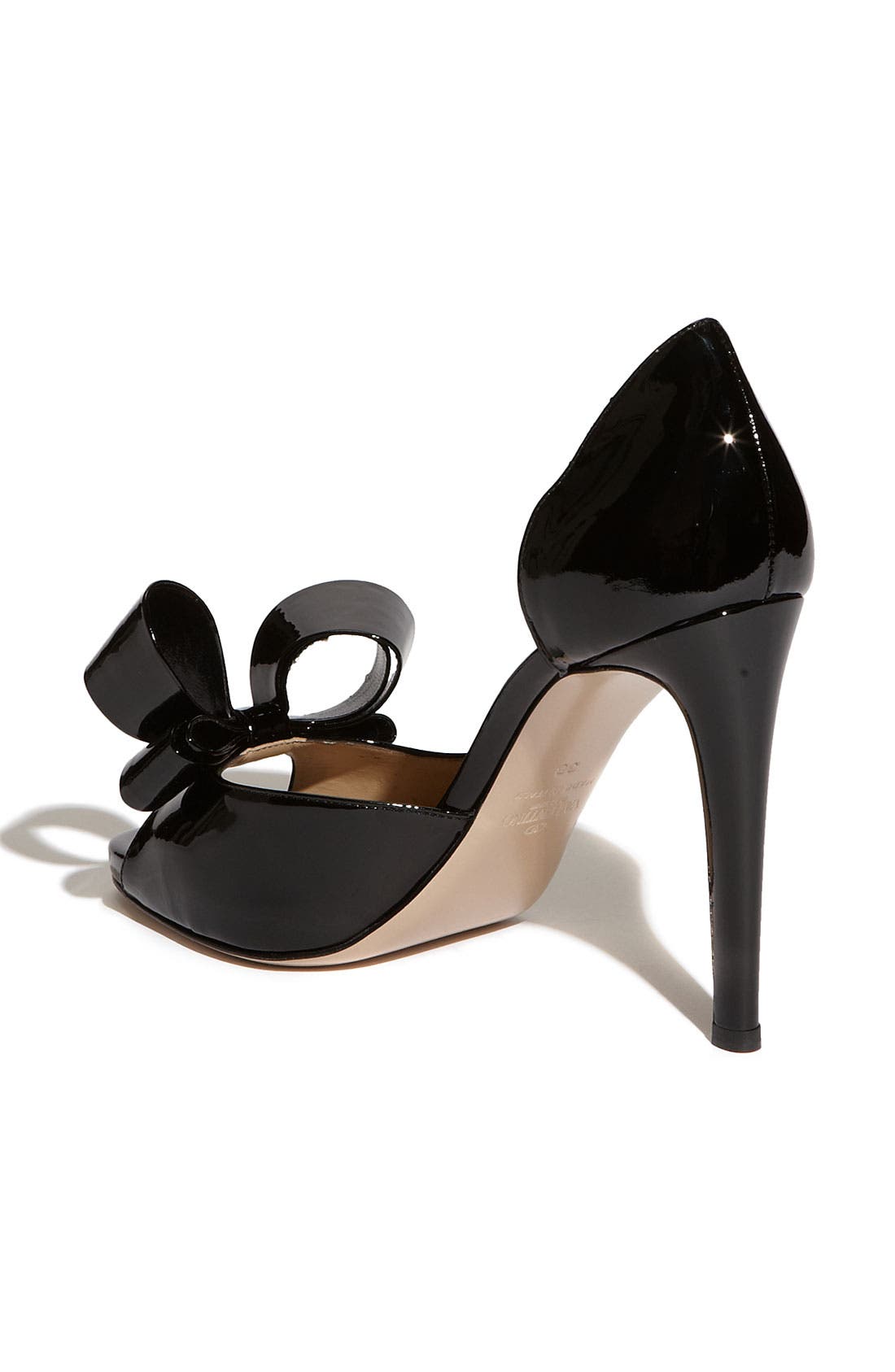 Couture Bow d'Orsay Pump, Alternate, color, BLACK PATENT