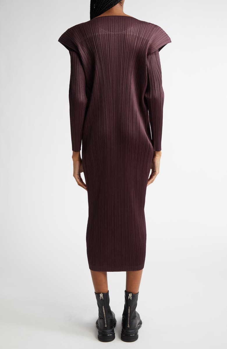Pleats Please Issey Miyake Monthly Colors September Pleated Long Sleeve Dress, Alternate, color, 