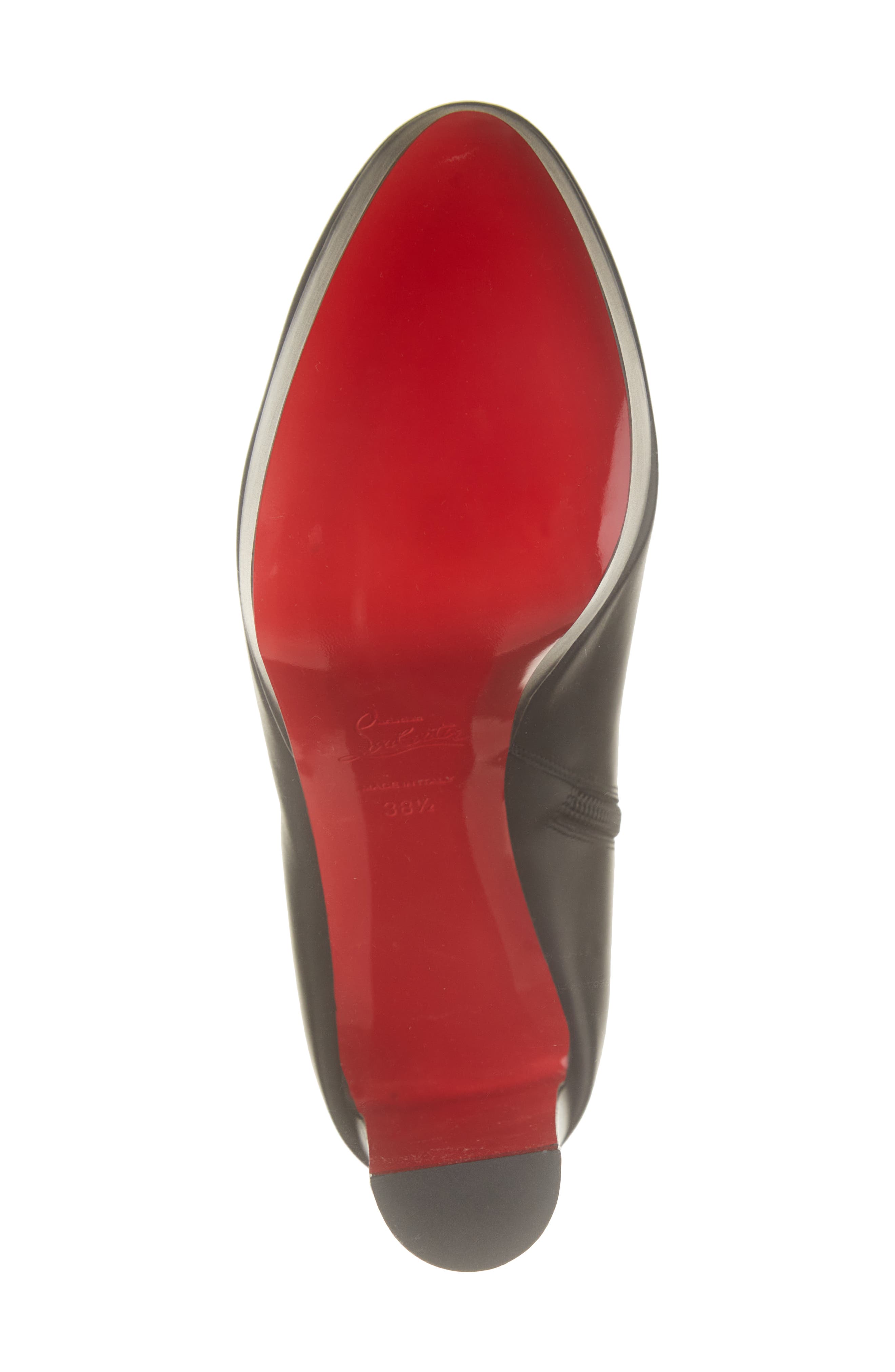 Christian Louboutin Loo Platform Bootie, Alternate, color, Black/Black