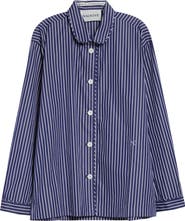 NACKIYÈ Life Is a Beach Stripe Poplin Pajama Shirt