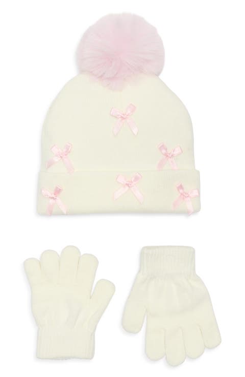 Kids' Bow Beanie & Gloves Set (Big Kid)