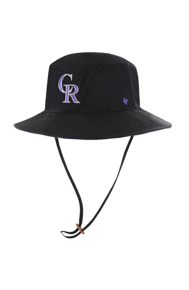 '47 Men's '47 Black Colorado Rockies Panama Pail Bucket Hat, Main, color, 