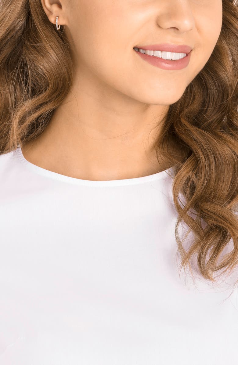 Swarovski Symbolica Swarovski Evil Eye Hoop Earrings, Alternate, color, Rose Gold