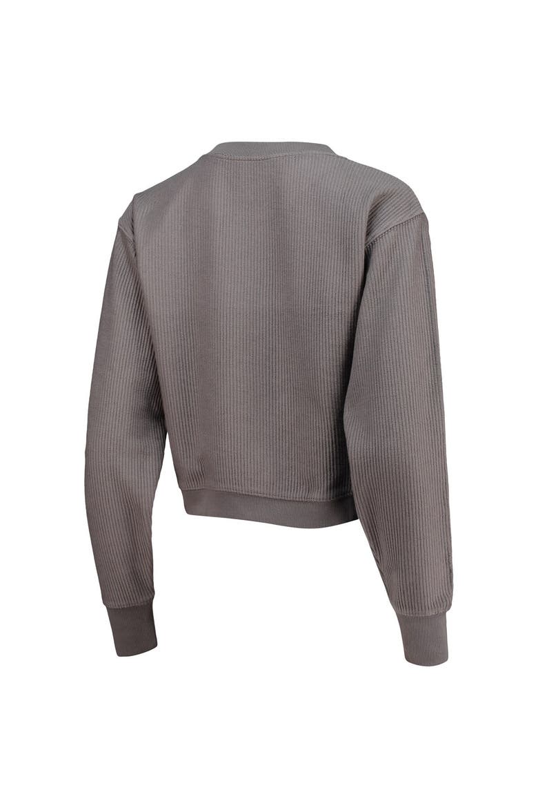 Women's League Collegiate Wear Charcoal Clemson Tigers Corded Timber Cropped Pullover Sweatshirt, Alternate, color, Charcoal