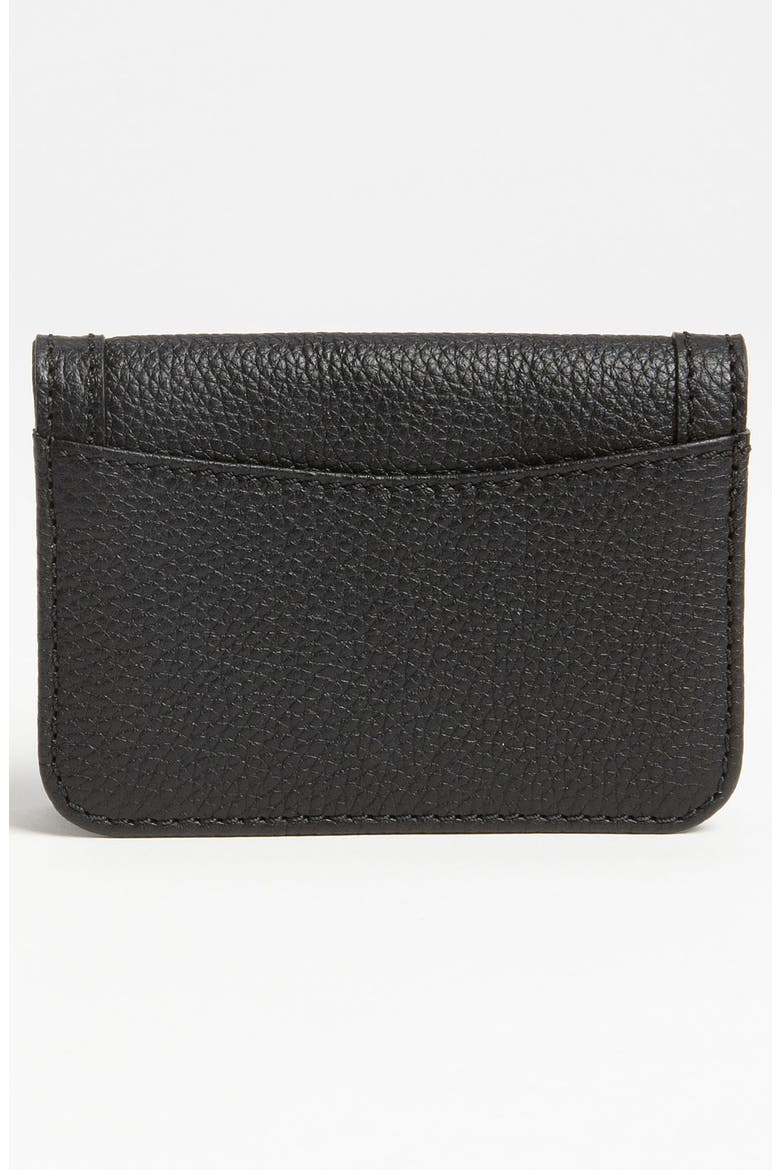 'Paraty' Leather Card Holder, Alternate, color, BLACK