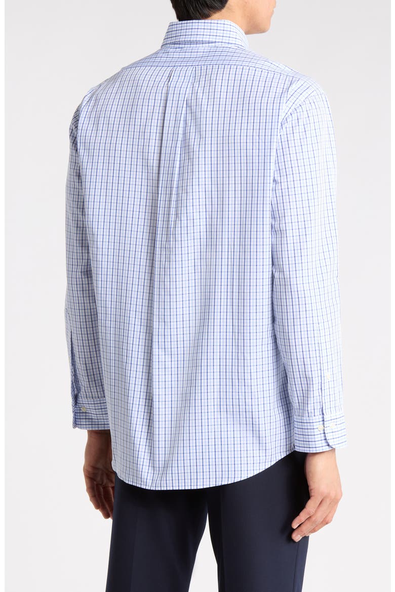 Regular Fit Plaid Non-Iron Cotton Dress Shirt, Alternate, color, BLUE
