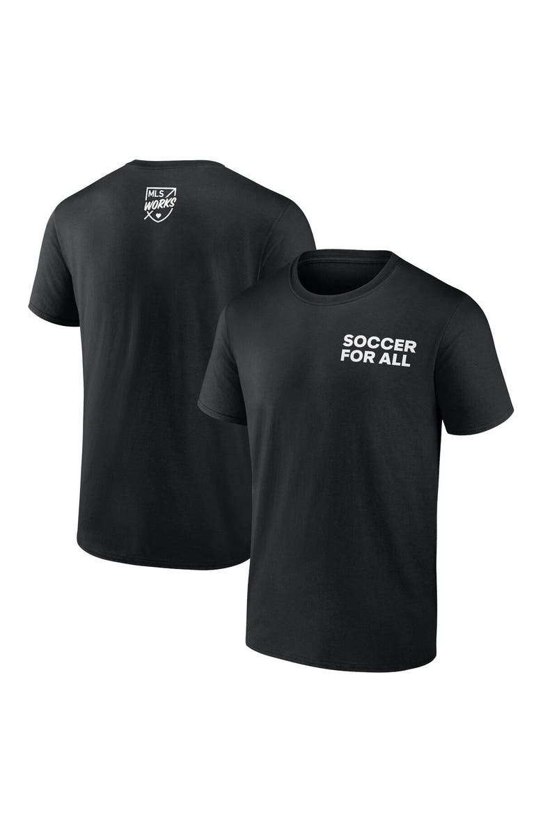 FANATICS Men's Fanatics Branded Black MLS Soccer For All T-Shirt, Main, color, 