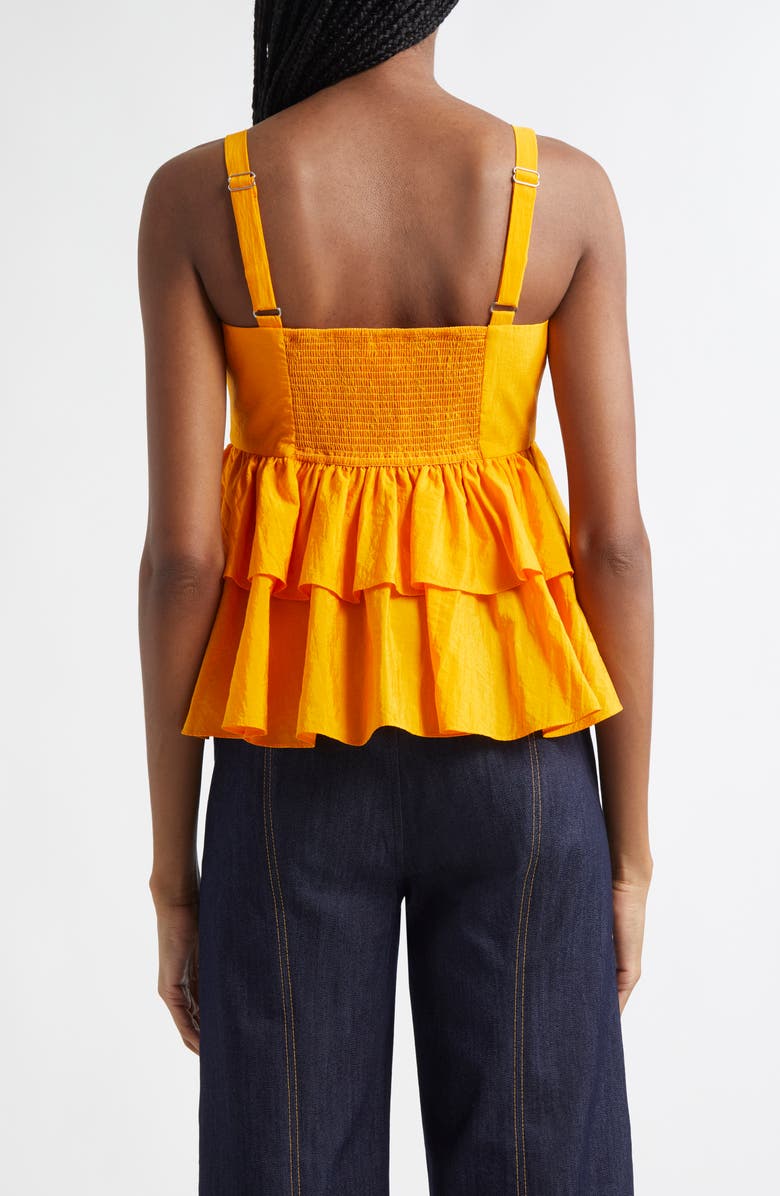 Cinq à Sept Lilwen Tiered Smocked Cotton Blend Top, Alternate, color, Papaya