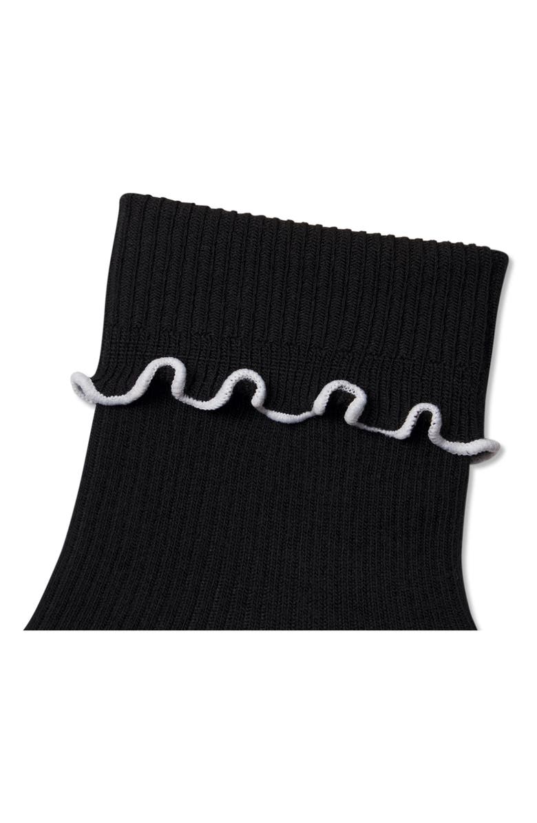 Bombas Frilly Rib Light Half Calf Crew Socks, Alternate, color, Black