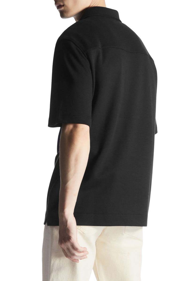 COS Relaxed Fit Short Sleeve Button-Up Knit Shirt, Alternate, color, 