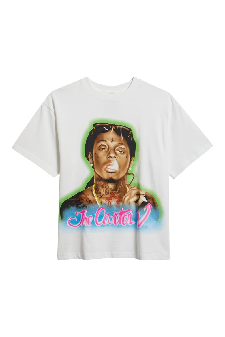 Oversize Lil Wayne The Carter V Graphic T-Shirt, Alternate, color, WHITE