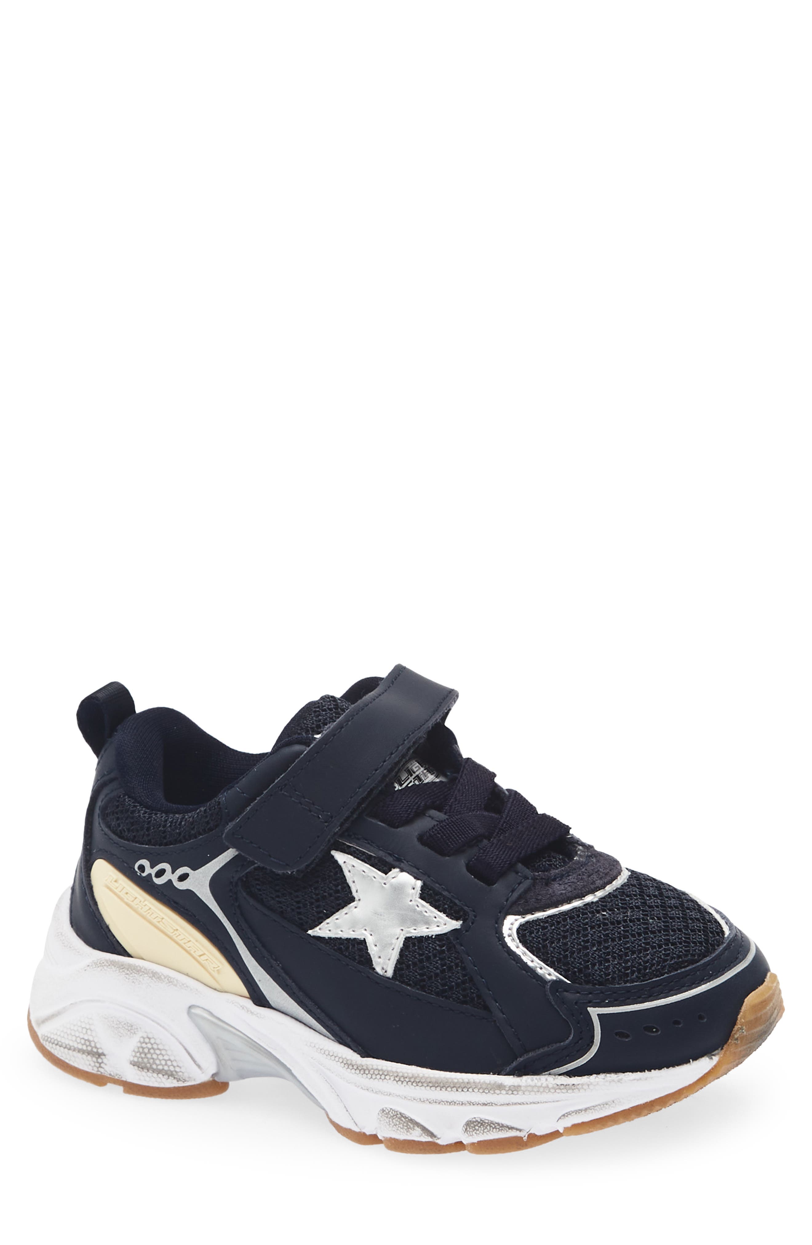 Golden Goose Kids' Lightstar Sneaker, Main, color, Navy/ Silver/ Gray/ Yellow