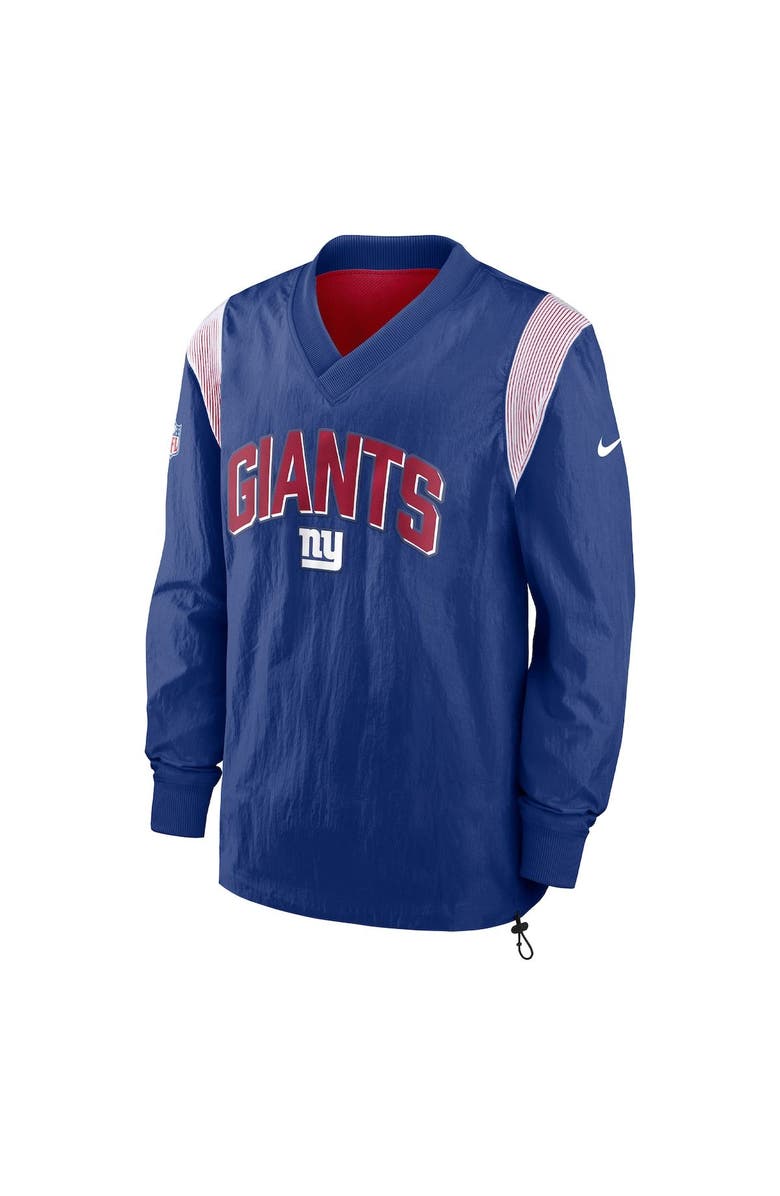 Nike Men's Nike Royal New York Giants Sideline Athletic Stack V-Neck Pullover Windshirt Jacket, Alternate, color, 
