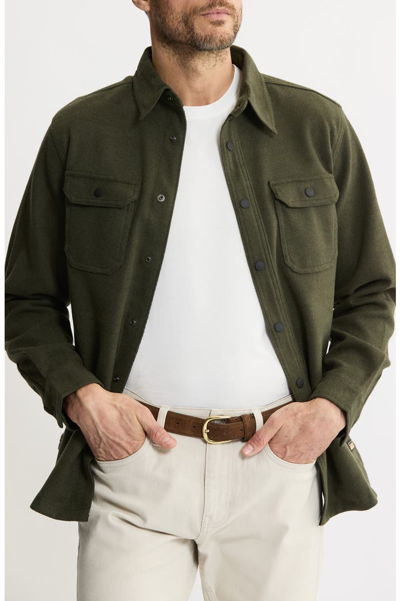 Brushed Knit Shirt Jacket, Main, color, OLIVE