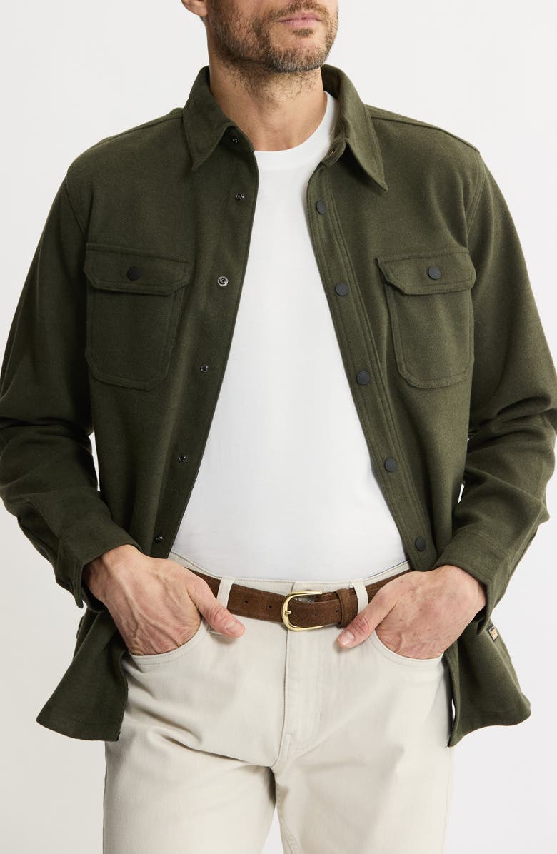 JACHS Brushed Knit Shirt Jacket, Main, color, Olive