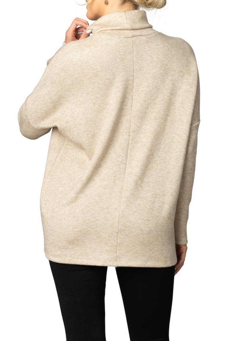 Paris Turtleneck Tunic Sweater, Alternate, color, Oatmeal
