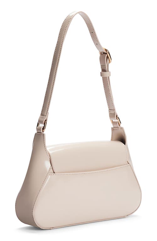 Shop Sam Edelman Loraine Flap Leather Shoulder Bag In Beige