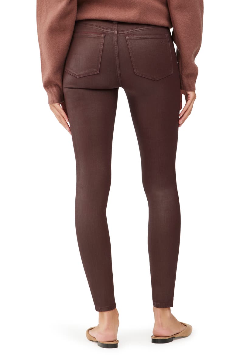 Florence Instasculpt Coated Mid Rise Skinny Jeans, Alternate, color, DARK SEQUOIA