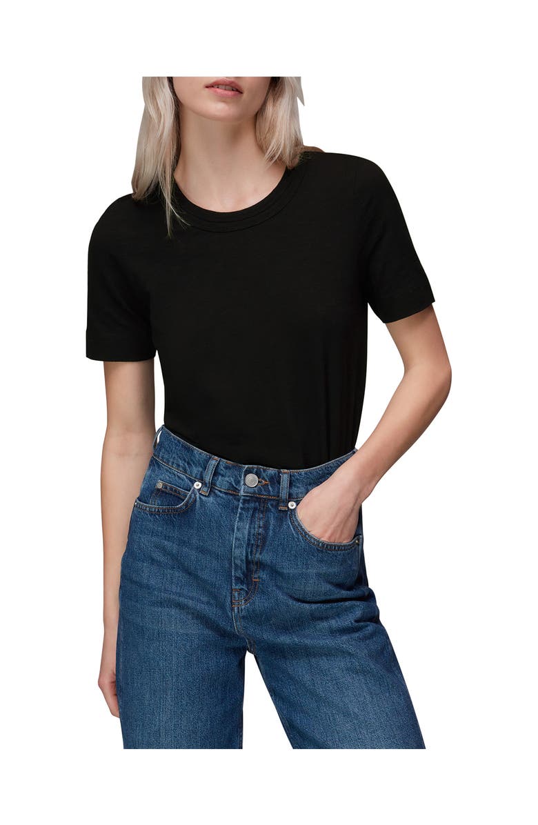 Whistles Rosa Double Trim T-Shirt, Main, color, Black