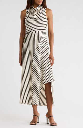 AREA STARS Divya Stripe Sleeveless Midi Dress