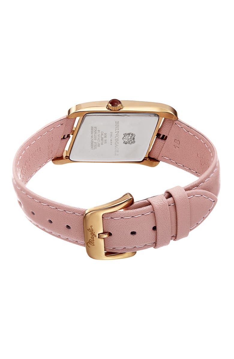 Bruno Magli Women's Sofia 1421 Asymmetrical Case Leather Strap Watch, 24mm, Alternate, color, 