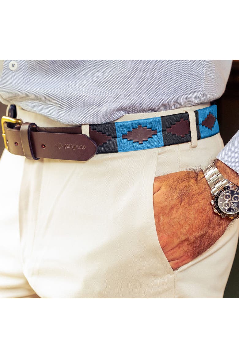 Azules Belt, Alternate, color, Brown/Navy/Sapphire blue