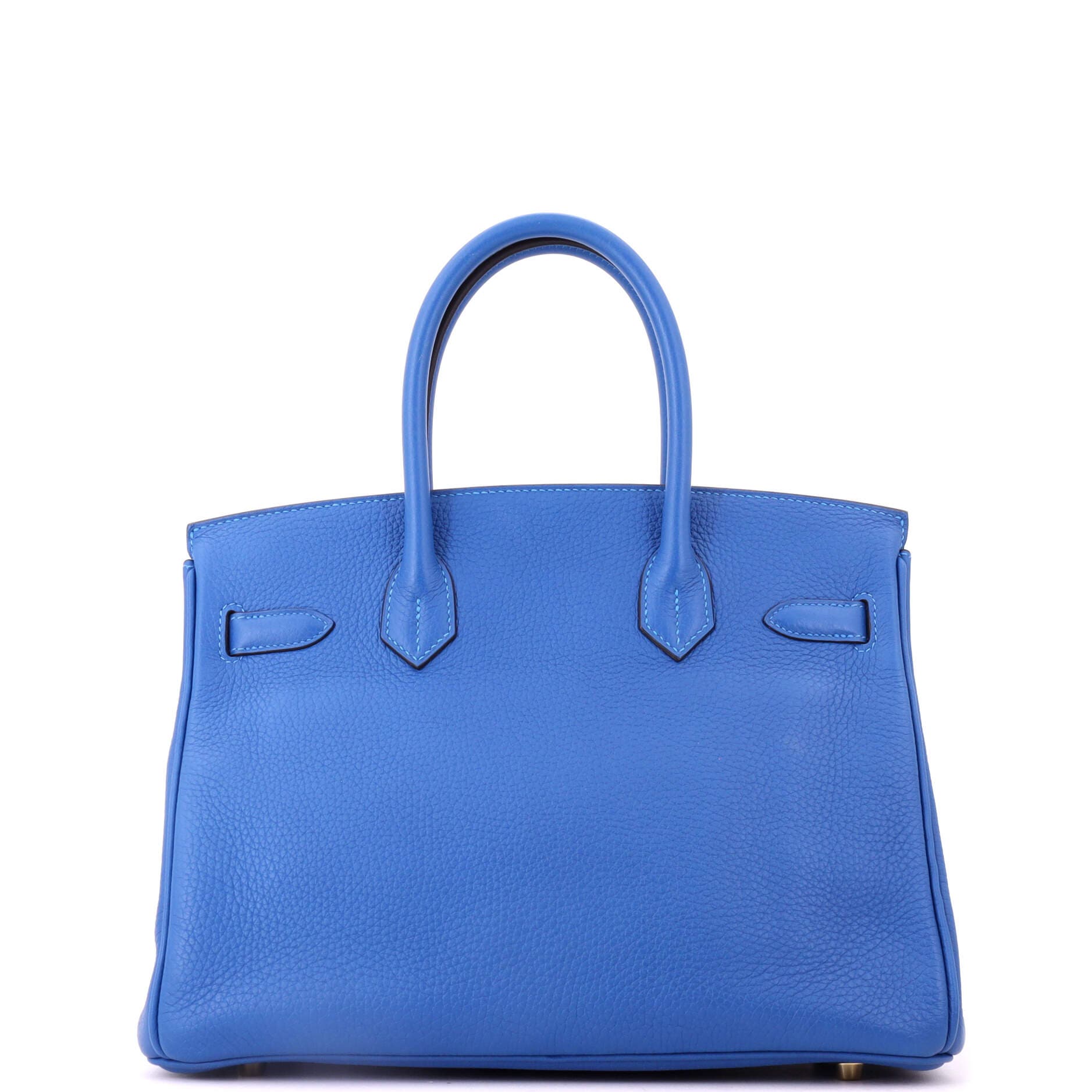 Birkin Handbag Blue Clemence with Gold Hardware 30, Alternate, color, Blue