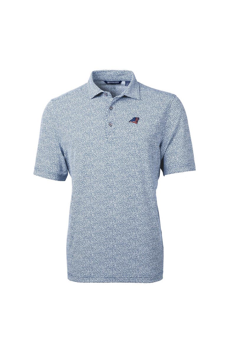 Cutter & Buck Men's Cutter & Buck Blue Carolina Panthers Virtue Eco Pique Botanical Print Recycled Polo, Alternate, color, Blue