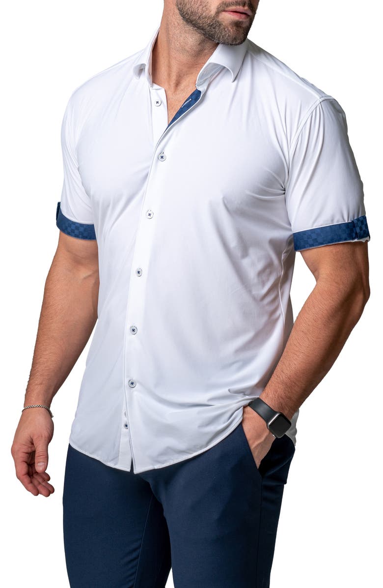 Maceoo Galileo Regular Fit Short Sleeve Button-Up Shirt, Alternate, color, 