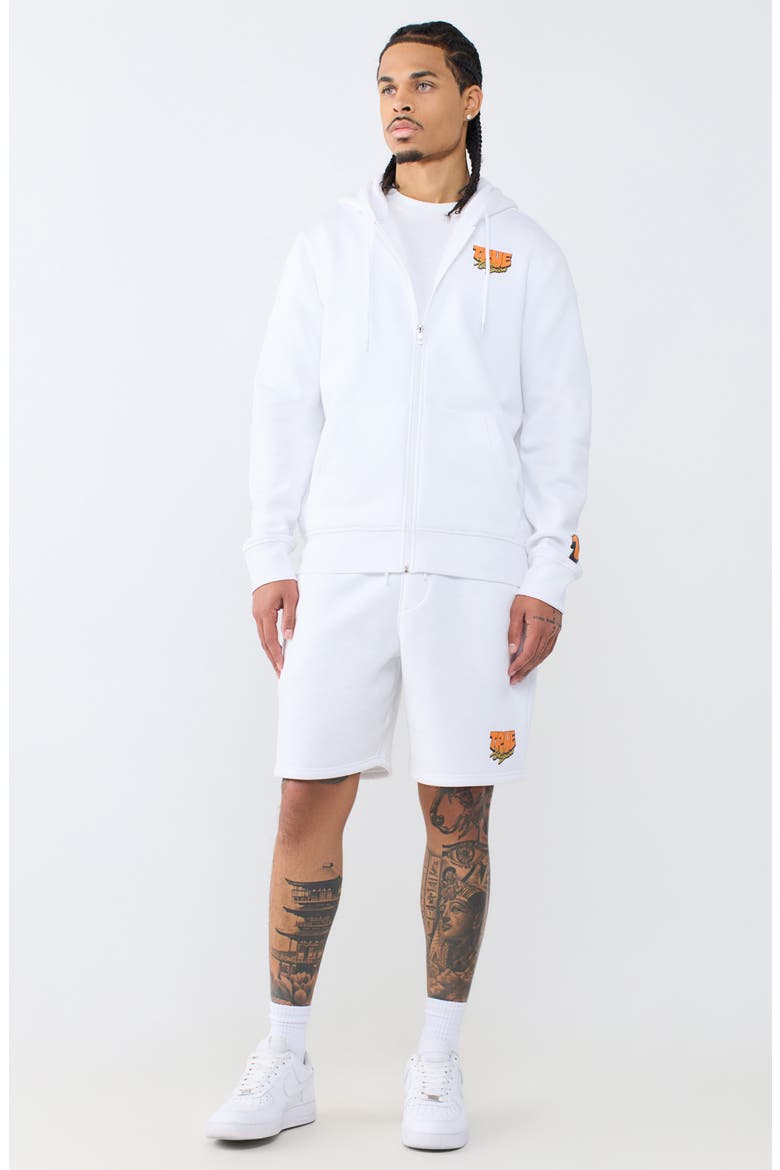 Balloon Graphic Fleece Shorts, Alternate, color, OPTIC WHITE
