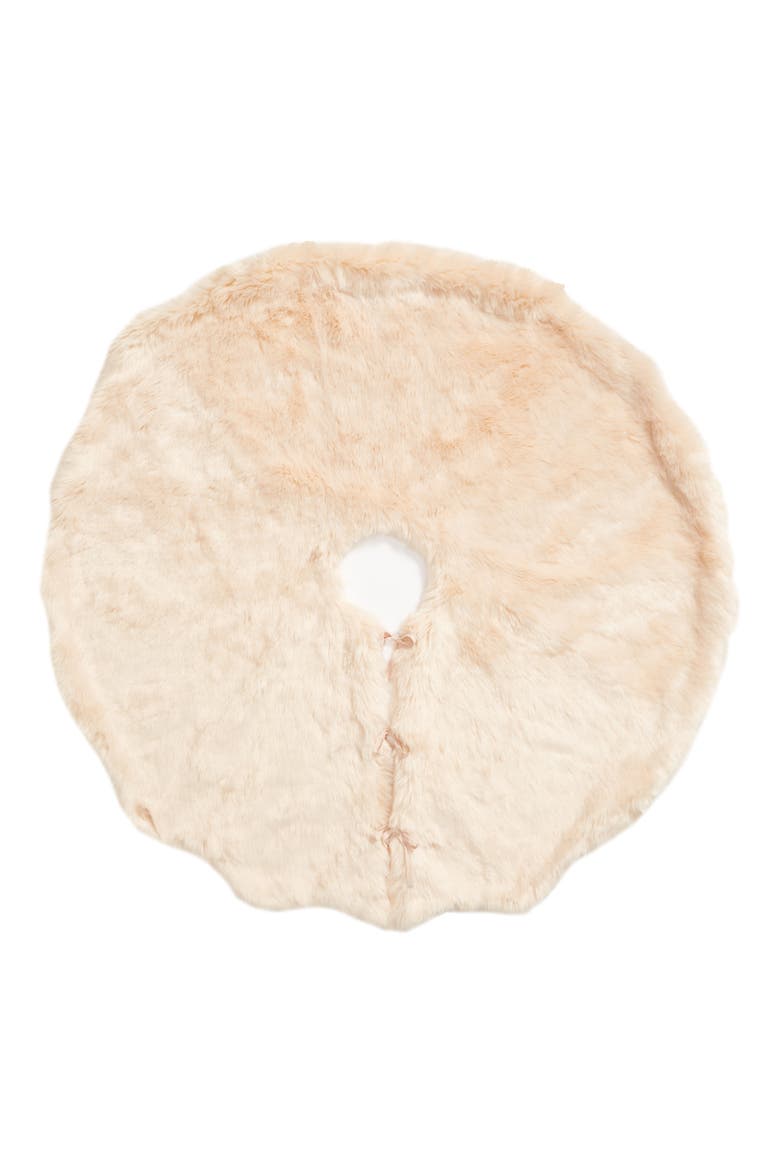 Cuddle Up Faux Fur Tree Skirt, Main, color, PINK PEONY BUD