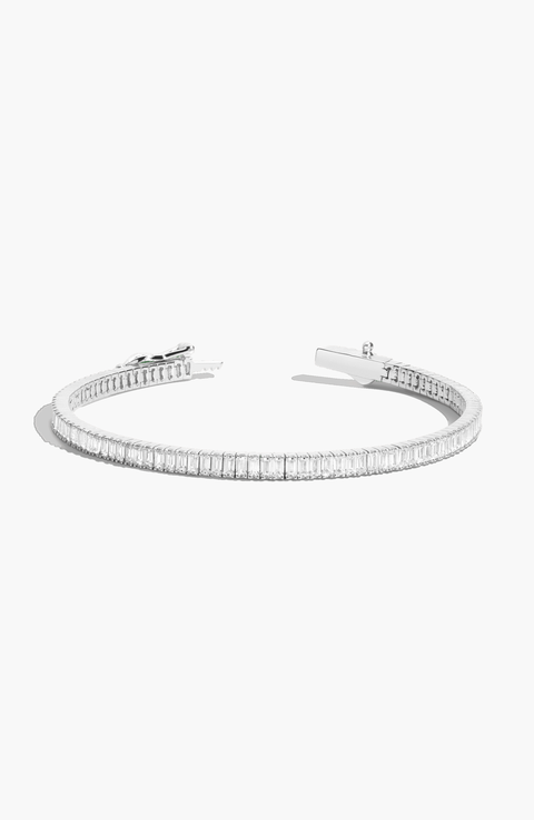 Lab Grown Sapphire Baguette Tennis Bracelet