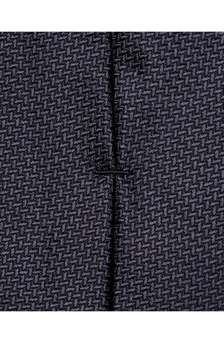 Eton Textured Solid Navy Silk Tie, Alternate, color, Navy