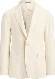 Ralph Lauren Purple Label Hadley Windowpane Linen Jacquard Sport Coat