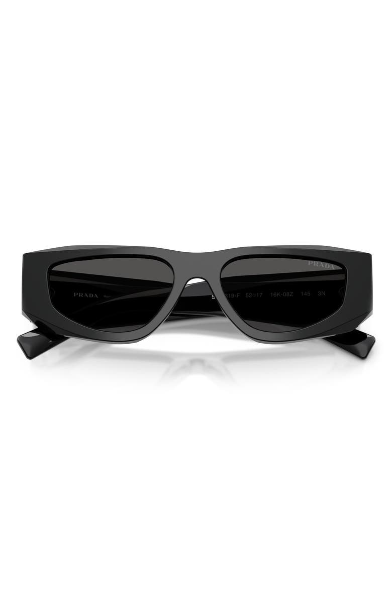 Prada 53mm Pillow Sunglasses, Alternate, color, Black / Dark Grey