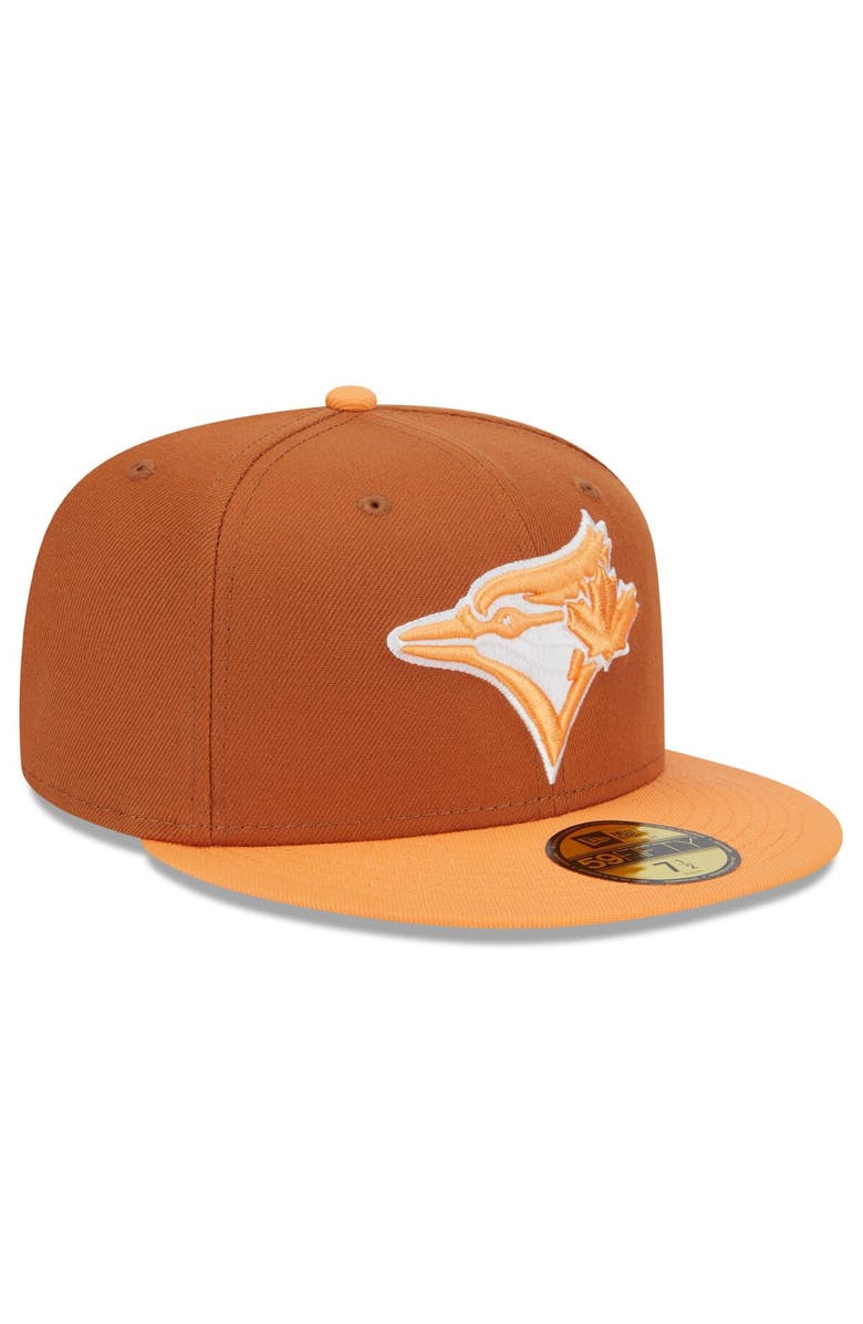 New Era Men's New Era Brown/Orange Toronto Blue Jays Spring Color Basic Two-Tone 59FIFTY Fitted Hat, Alternate, color, 