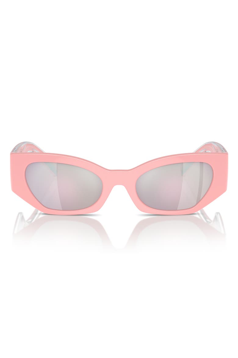 Kids' 48mm Small Cat Eye Sunglasses, Main, color, PINK / PINK MIRROR WHITE