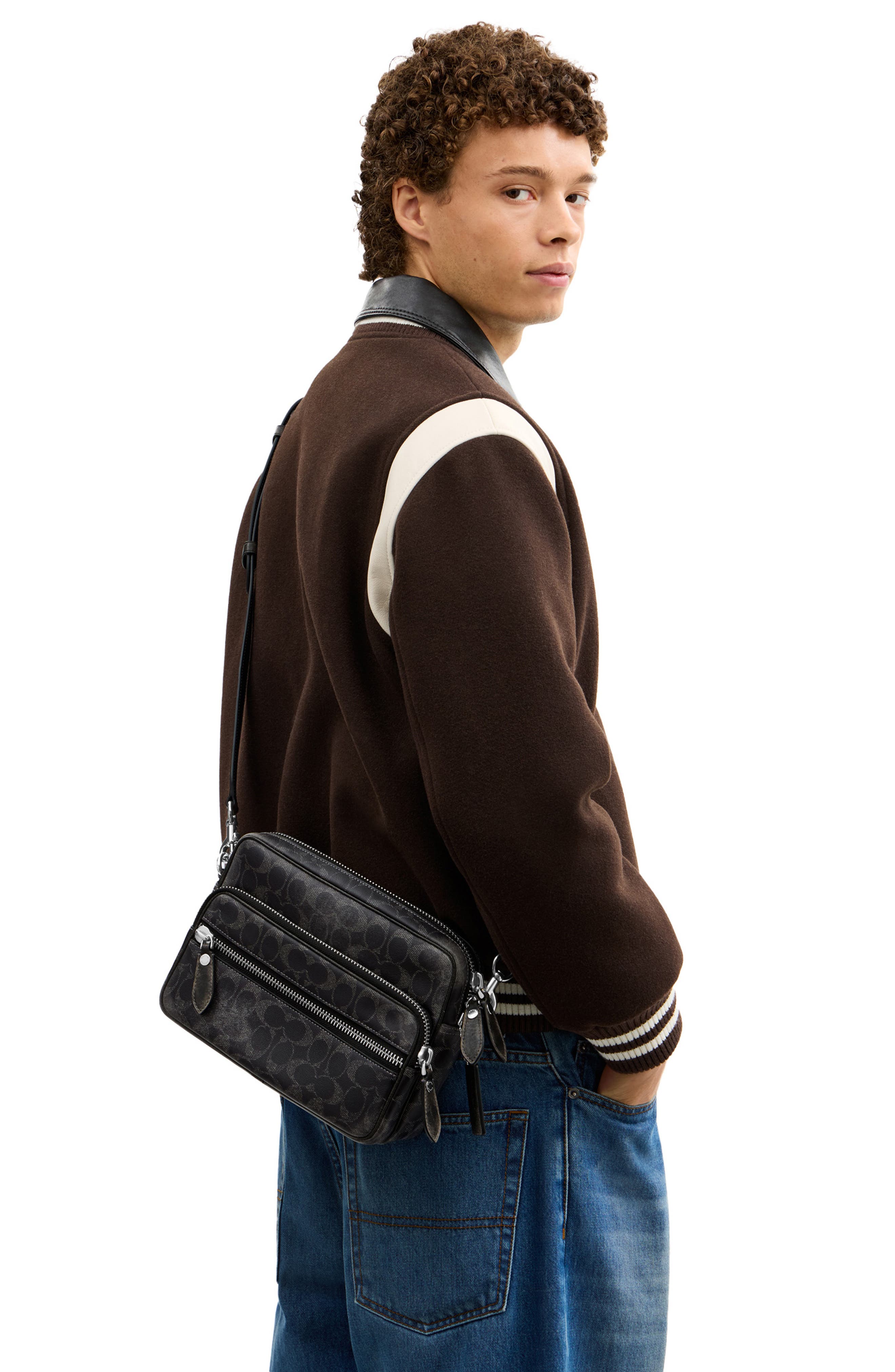 Dakota Loved Signature Crossbody Bag, Alternate, color, BLACK SIGNATURE