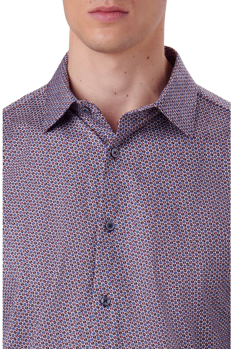 James OoohCotton® Coin Dot Print Button-Up Shirt, Alternate, color, PURPLE/ BURGUNDY