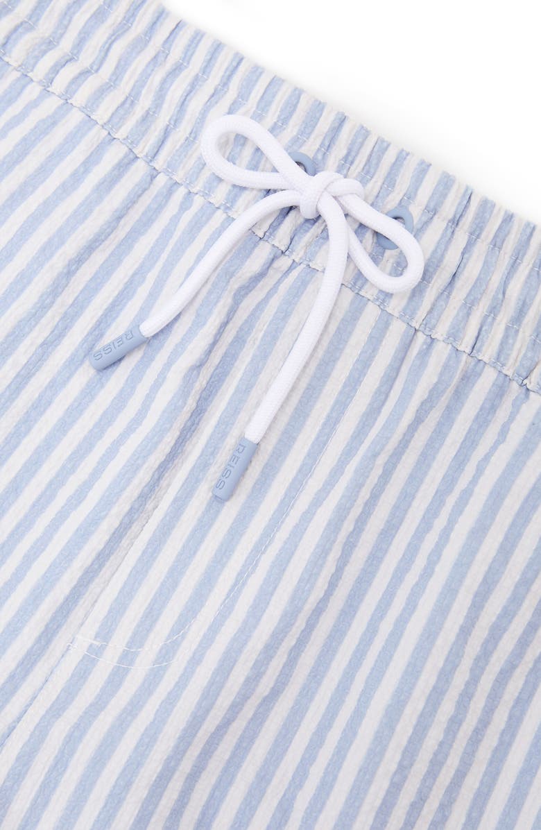 Reiss Bay Swim Trunks, Alternate, color, Soft Blue/ White