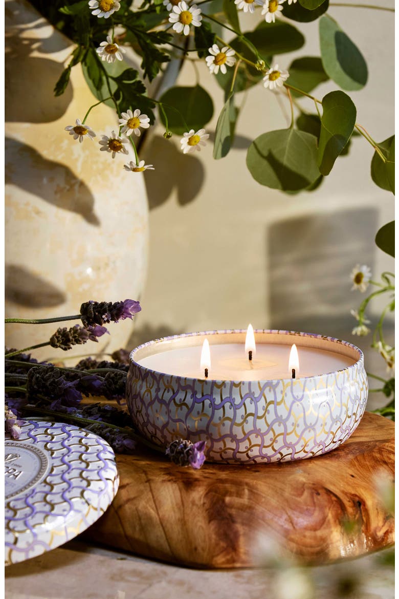 Mountain Lavender & Chamomile 3-Wick Tin Candle, Alternate, color, MOUNTAIN LAVENDER & CHAMOMILE