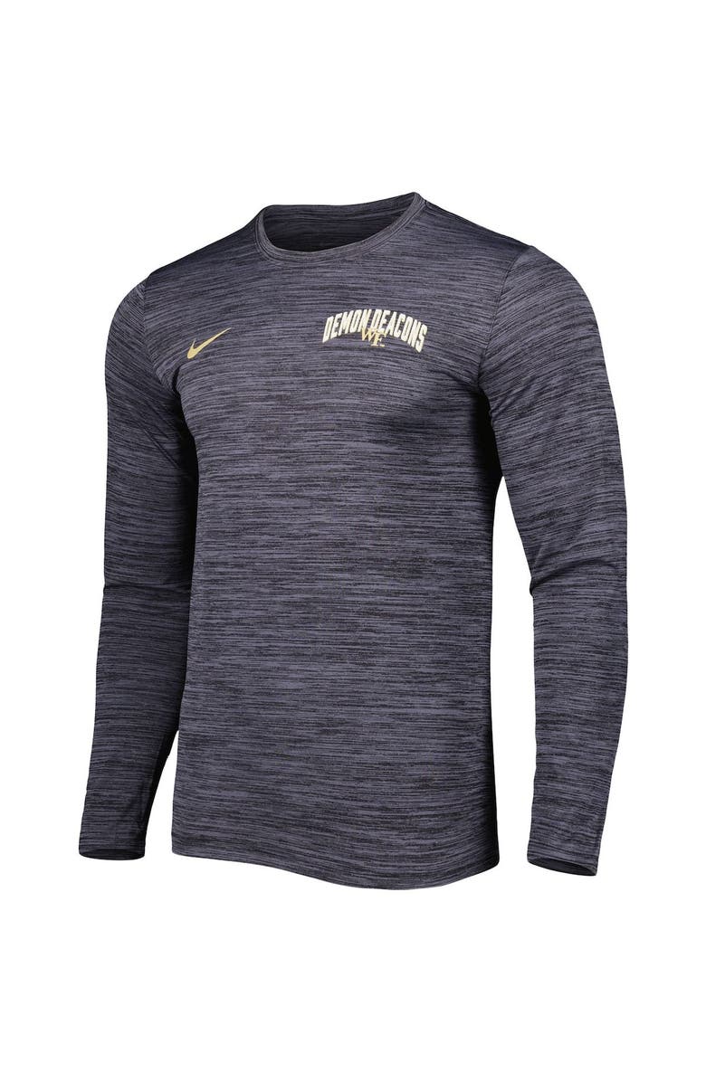 Nike Men's Nike Black Wake Forest Demon Deacons Velocity Performance Long Sleeve T-Shirt, Alternate, color, 