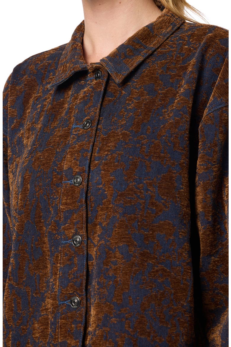 Cropped Jacquard Shirt Jacket, Alternate, color, CHALET