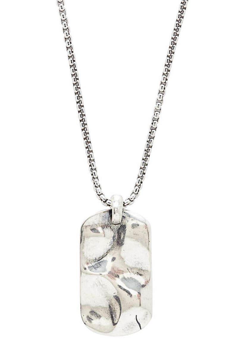Degs & Sal Hammered Dog Tag Necklace, Main, color, 