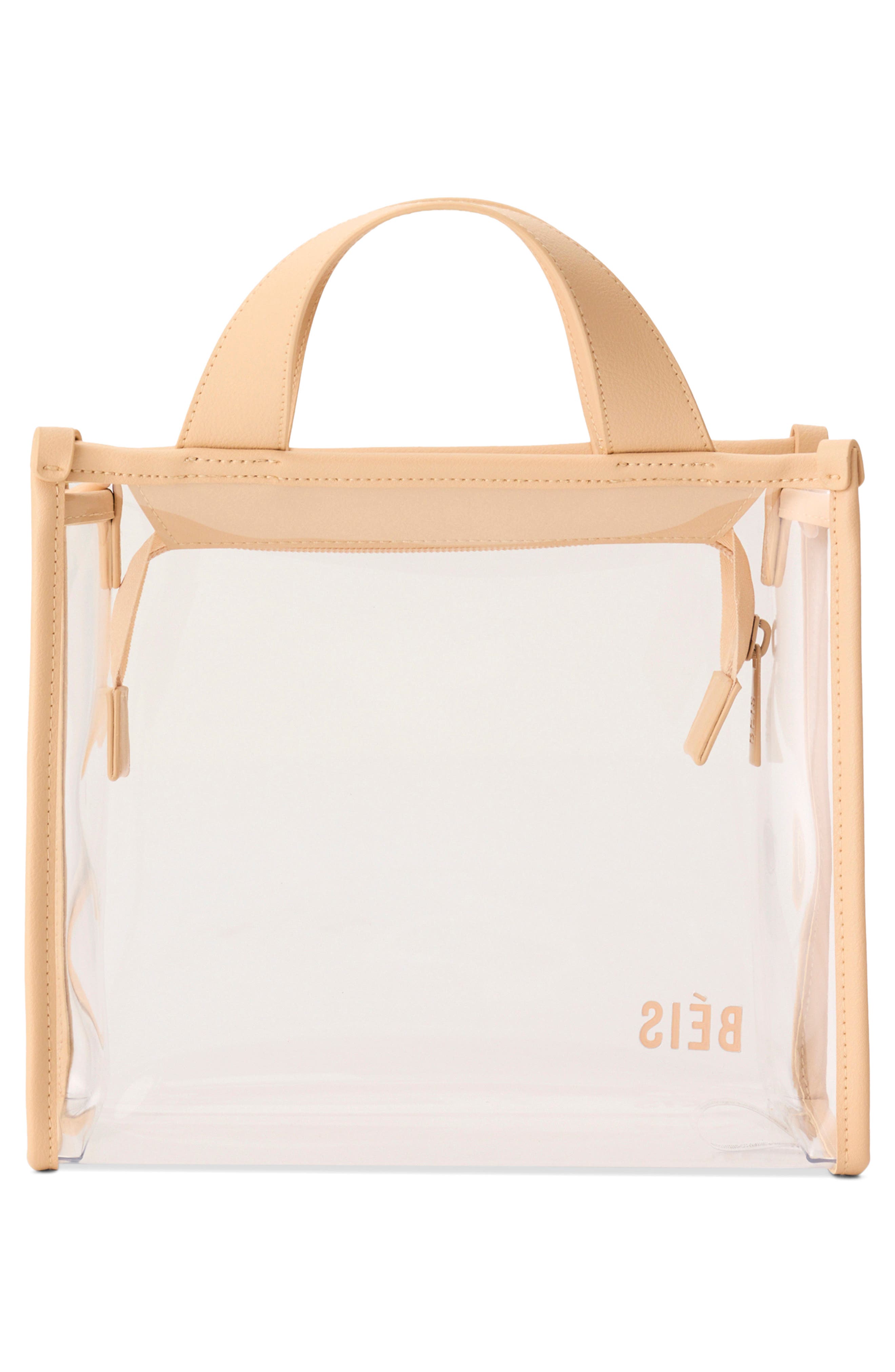Béis The Clear Stadium Crossbody Bag, Alternate, color, Beige