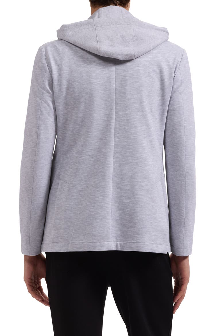 Cotton Mélange Piqué Blazer with Removable Hooded Bib, Alternate, color, PLATINUM