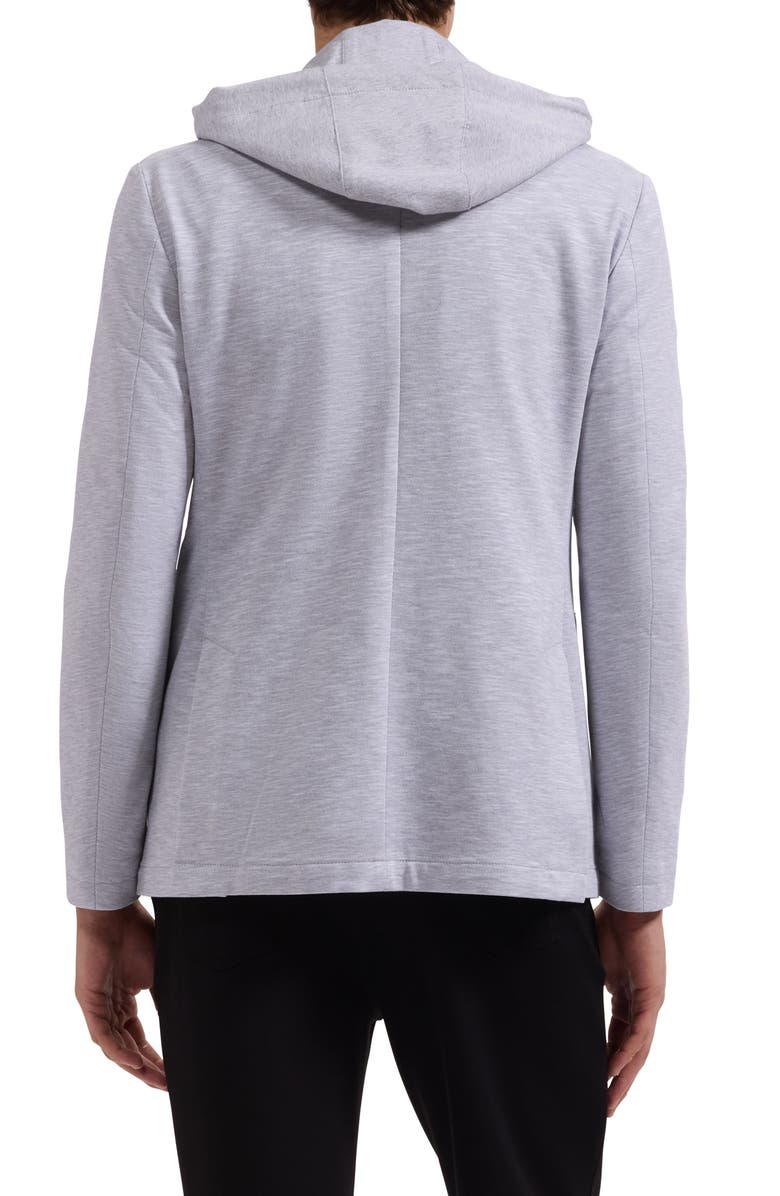 Bugatchi Cotton Mélange Piqué Blazer with Removable Hooded Bib, Alternate, color, Platinum